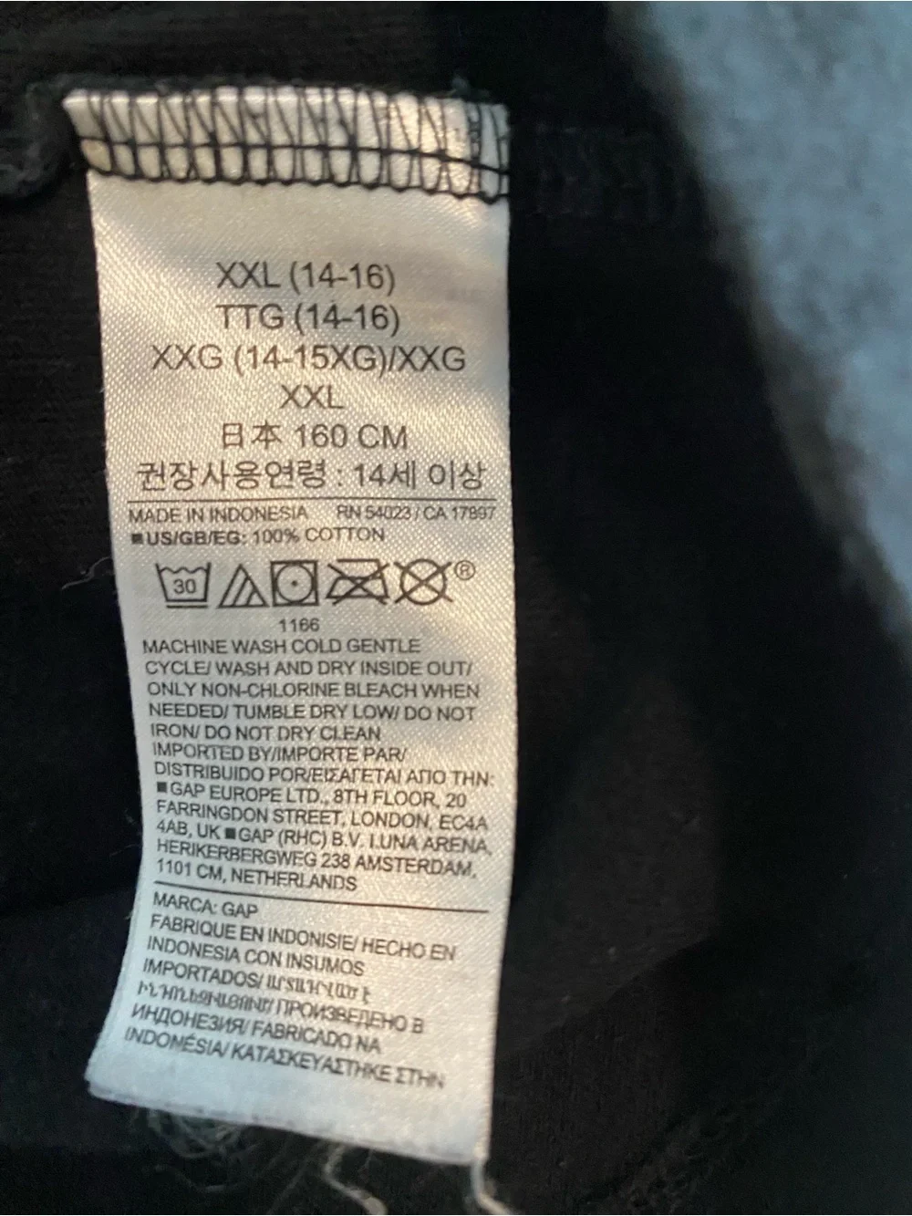 GAP KIDS  Long Sleeve Tee in Black with Grey Logor